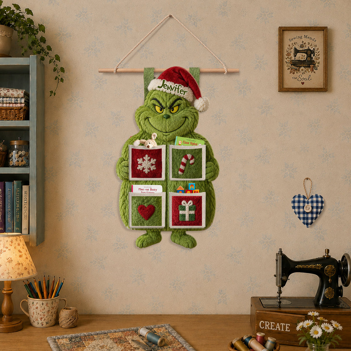 Merry Grinchmas - Personalized Stole Christmas Hanging Organizer