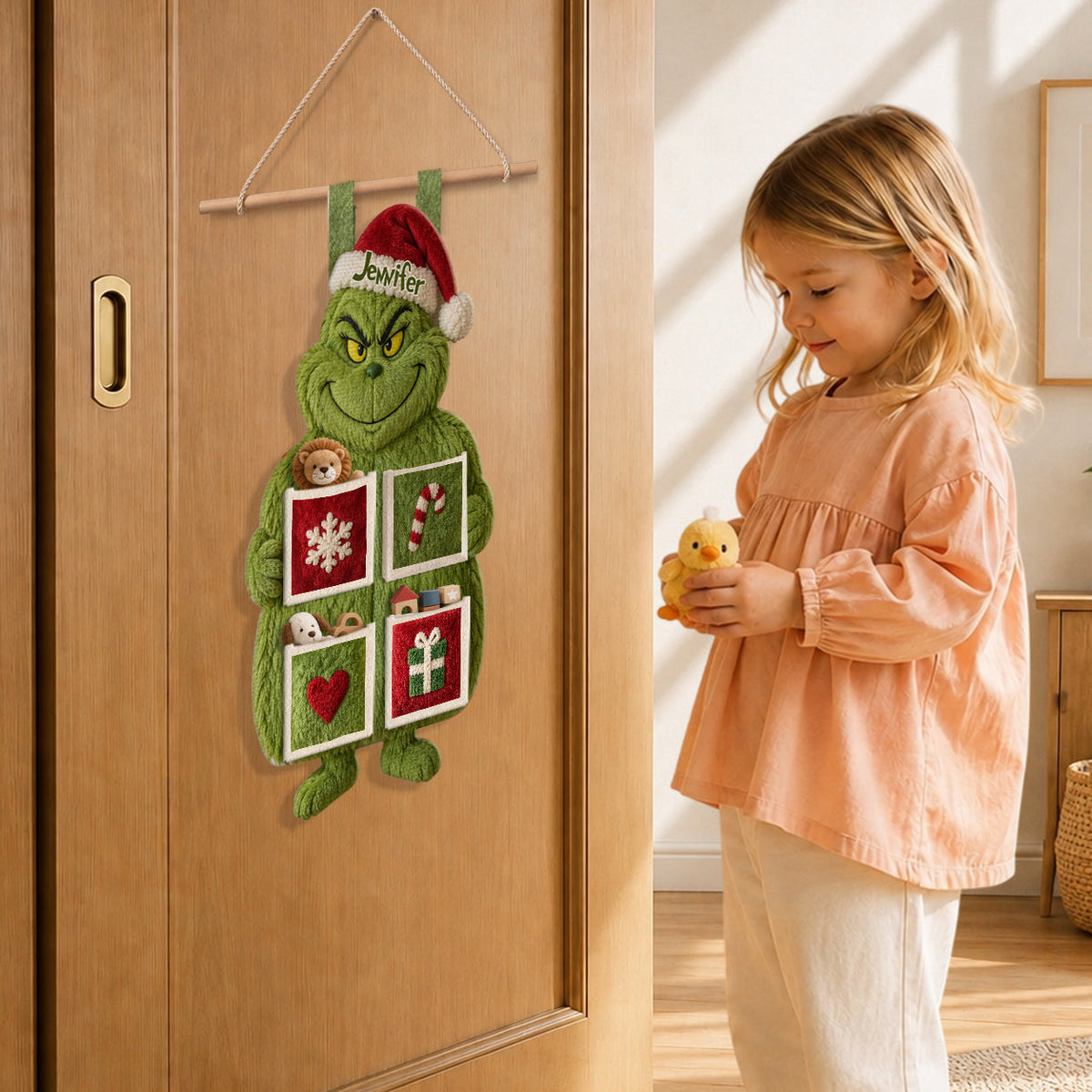 Merry Grinchmas - Personalized Stole Christmas Hanging Organizer