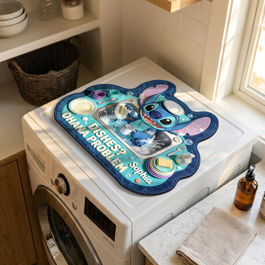 Dishes Ohana Problem - Personalized Ohana Drying Mat