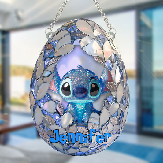 Stitchy Eggster - Personalized Ohana Window Hanging Suncatcher Ornament