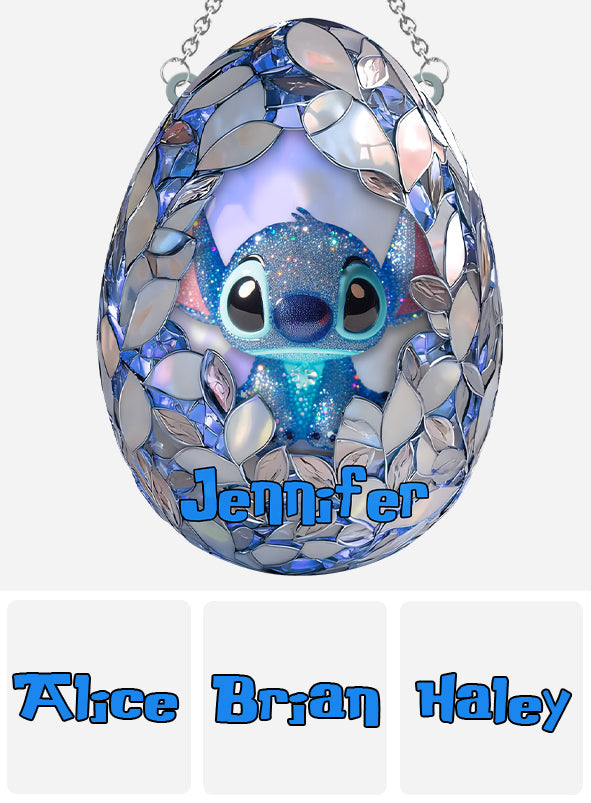 Stitchy Eggster - Personalized Ohana Window Hanging Suncatcher Ornament