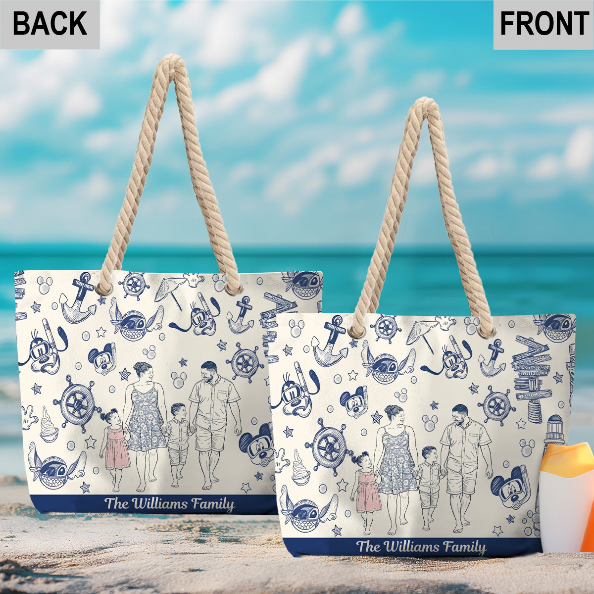 Family Trip - Personalized Dream Cruise Beach Bag