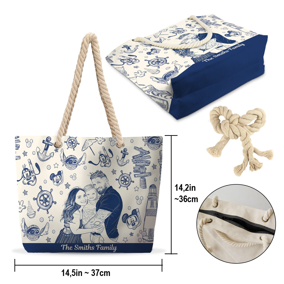 Family Trip - Personalized Dream Cruise Beach Bag