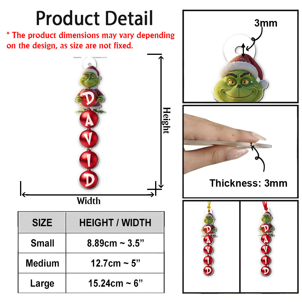 Merry Grinchmas - Personalized Stole Christmas Transparent Ornament