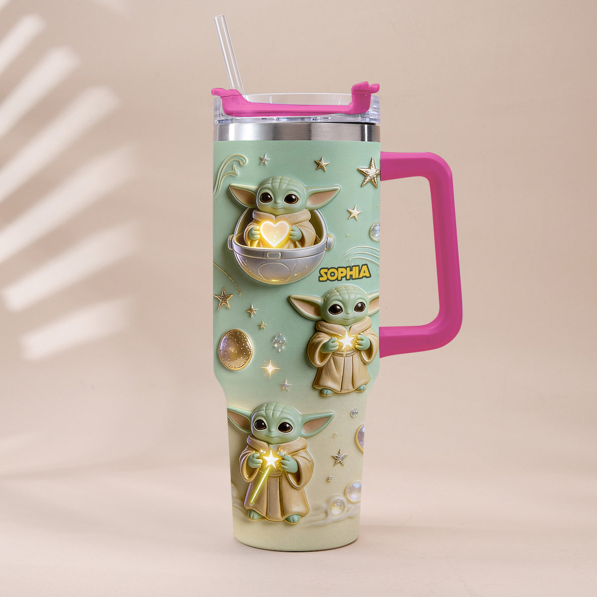 Cute Baby - Personalized The Force Tumbler With Plush Charm