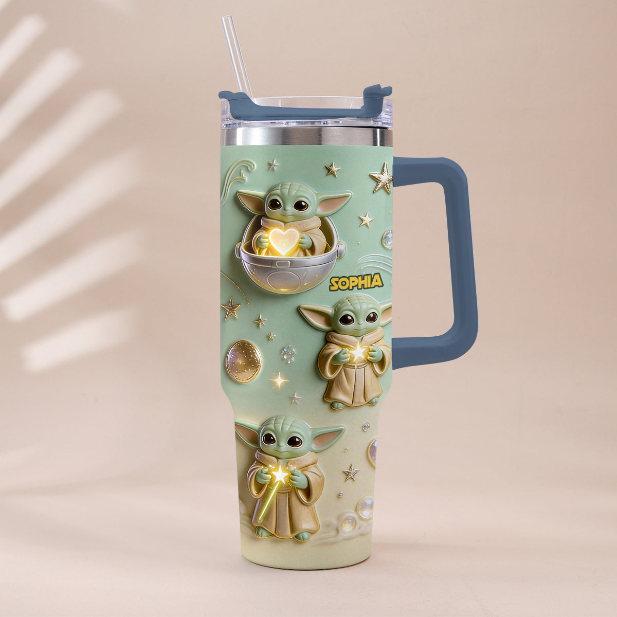 Cute Baby - Personalized The Force Tumbler With Plush Charm