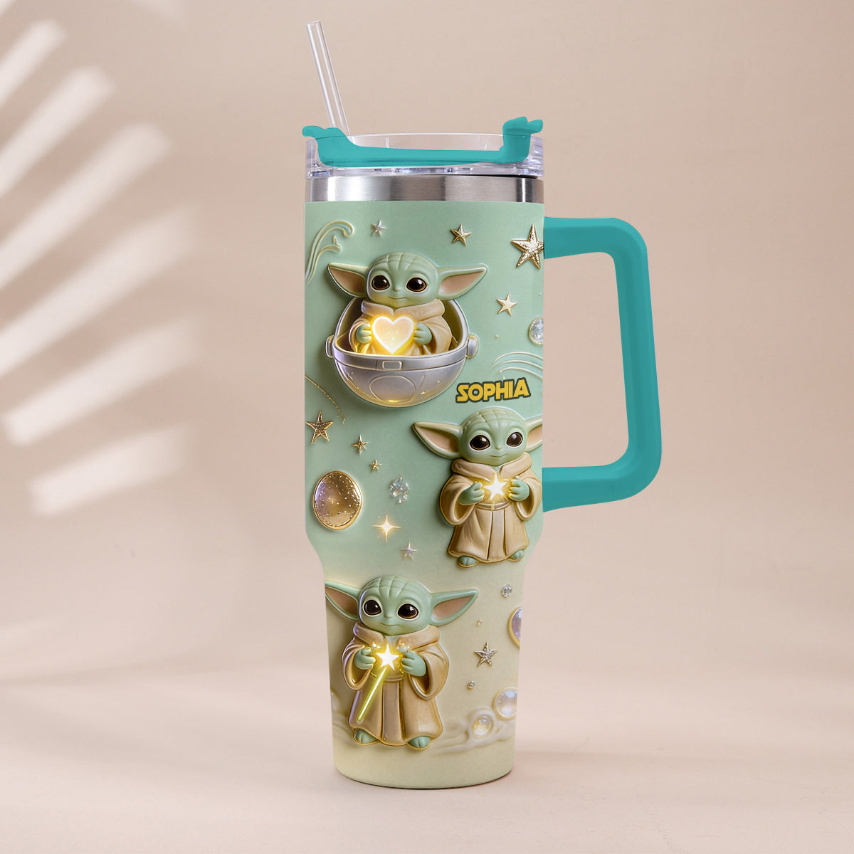 Cute Baby - Personalized The Force Tumbler With Plush Charm
