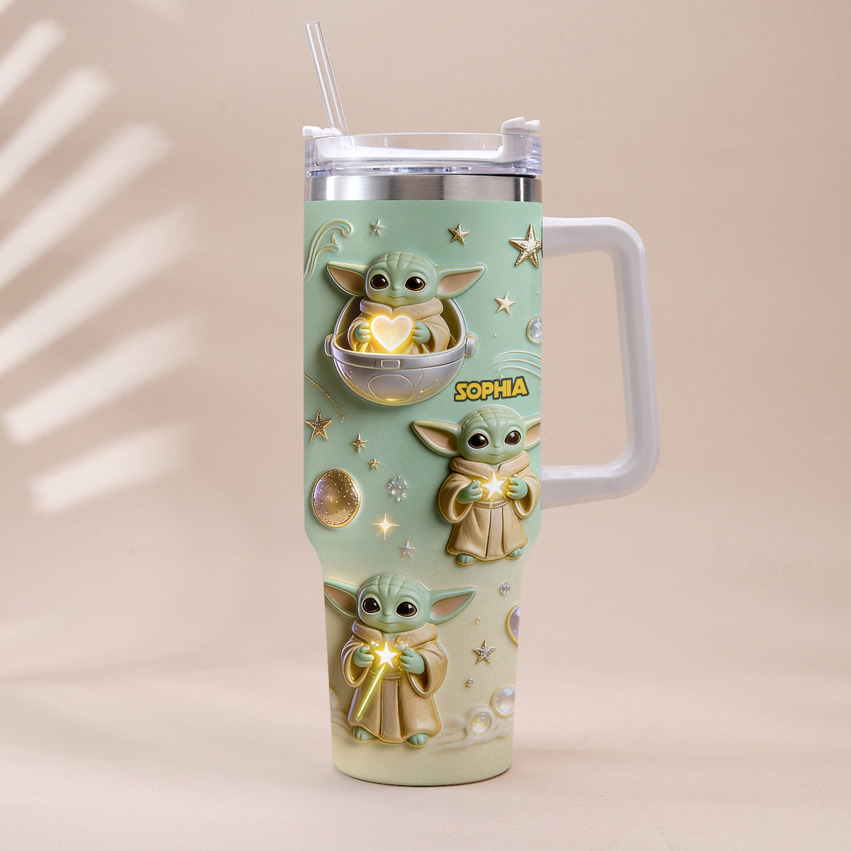 Cute Baby - Personalized The Force Tumbler With Plush Charm