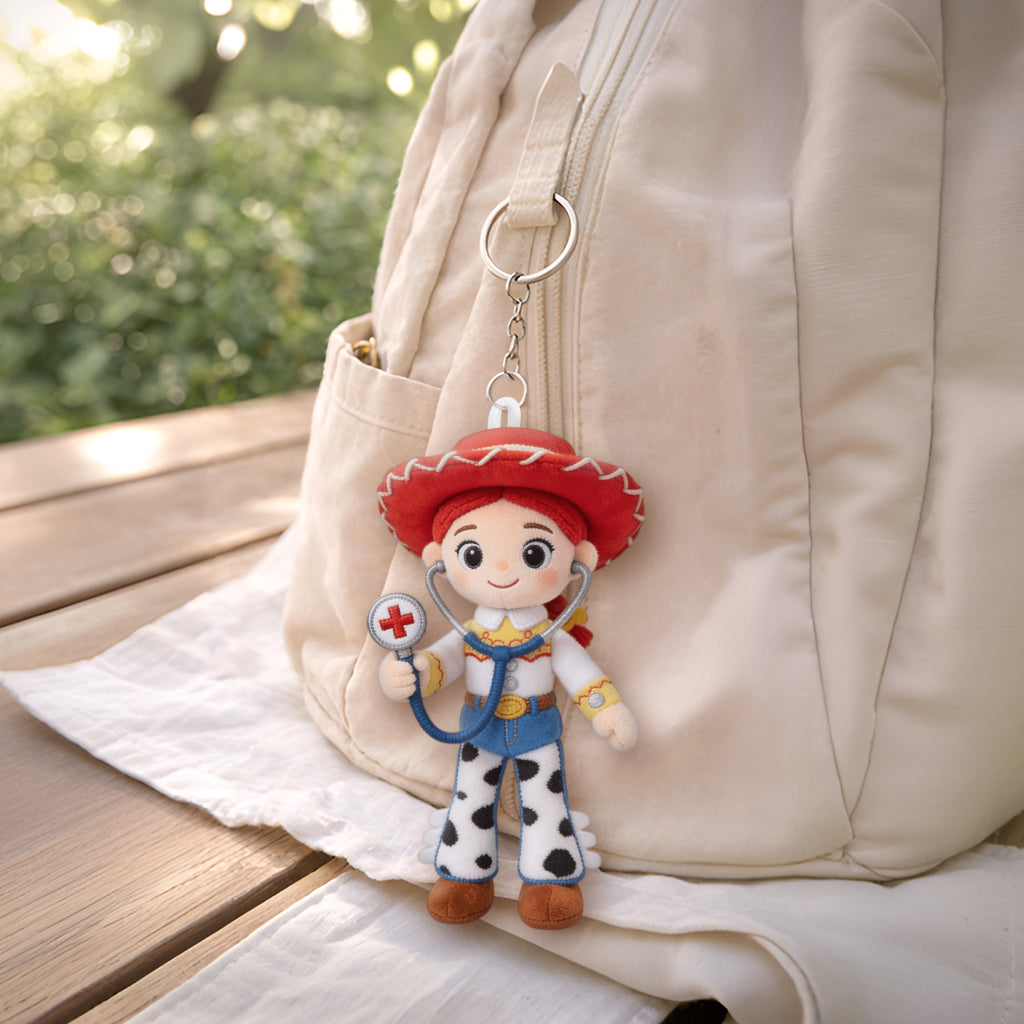 Nurse Story - Personalized Nurse Leather Bag With Plush Charm
