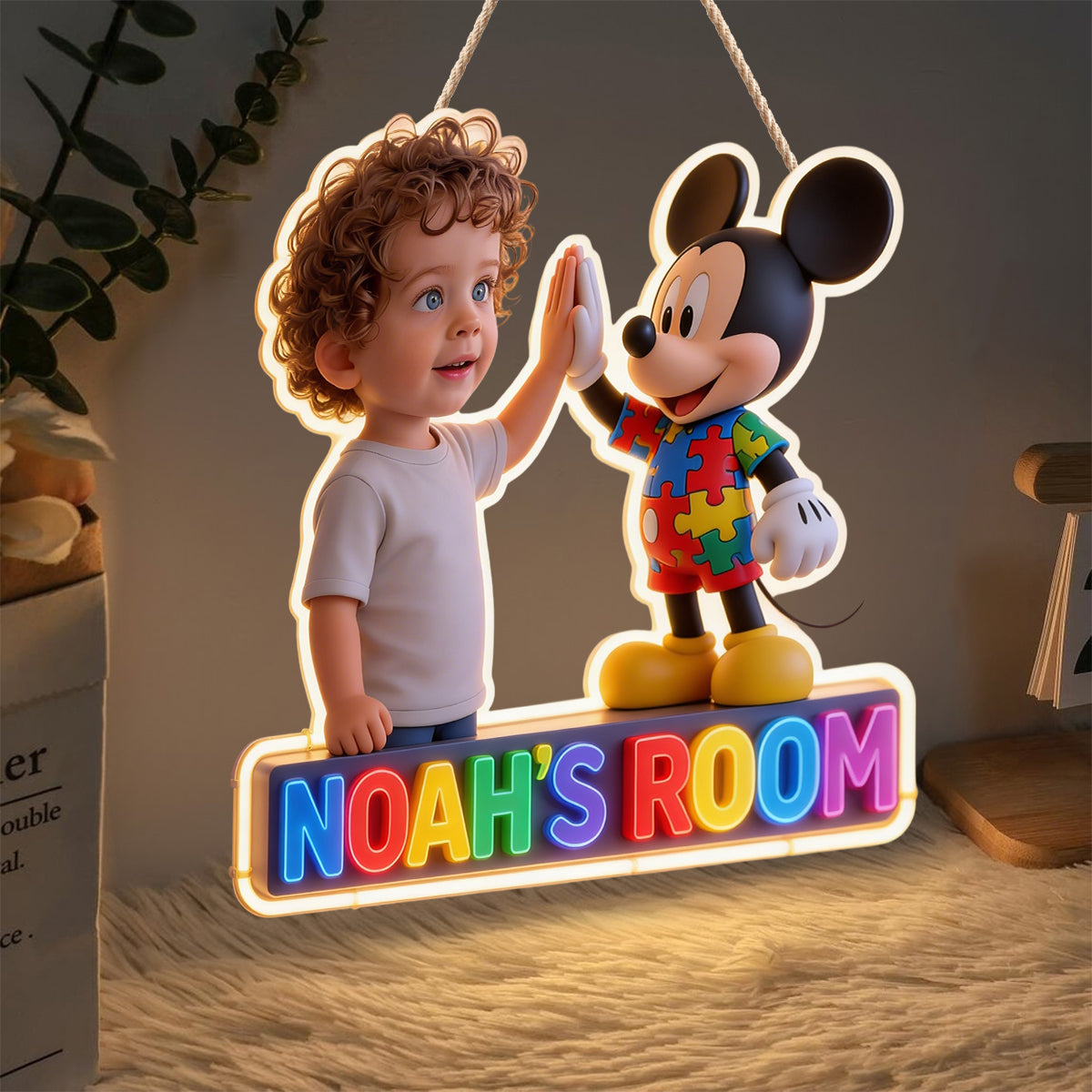 Custom Any Photo - Personalized Autism Awareness LED Light Acrylic Sign