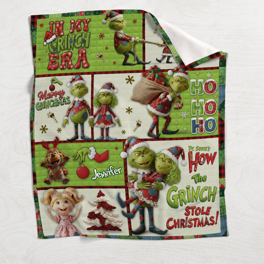 Classic Xmas Movie Grinch Monster - Personalized Stole Christmas Blanket