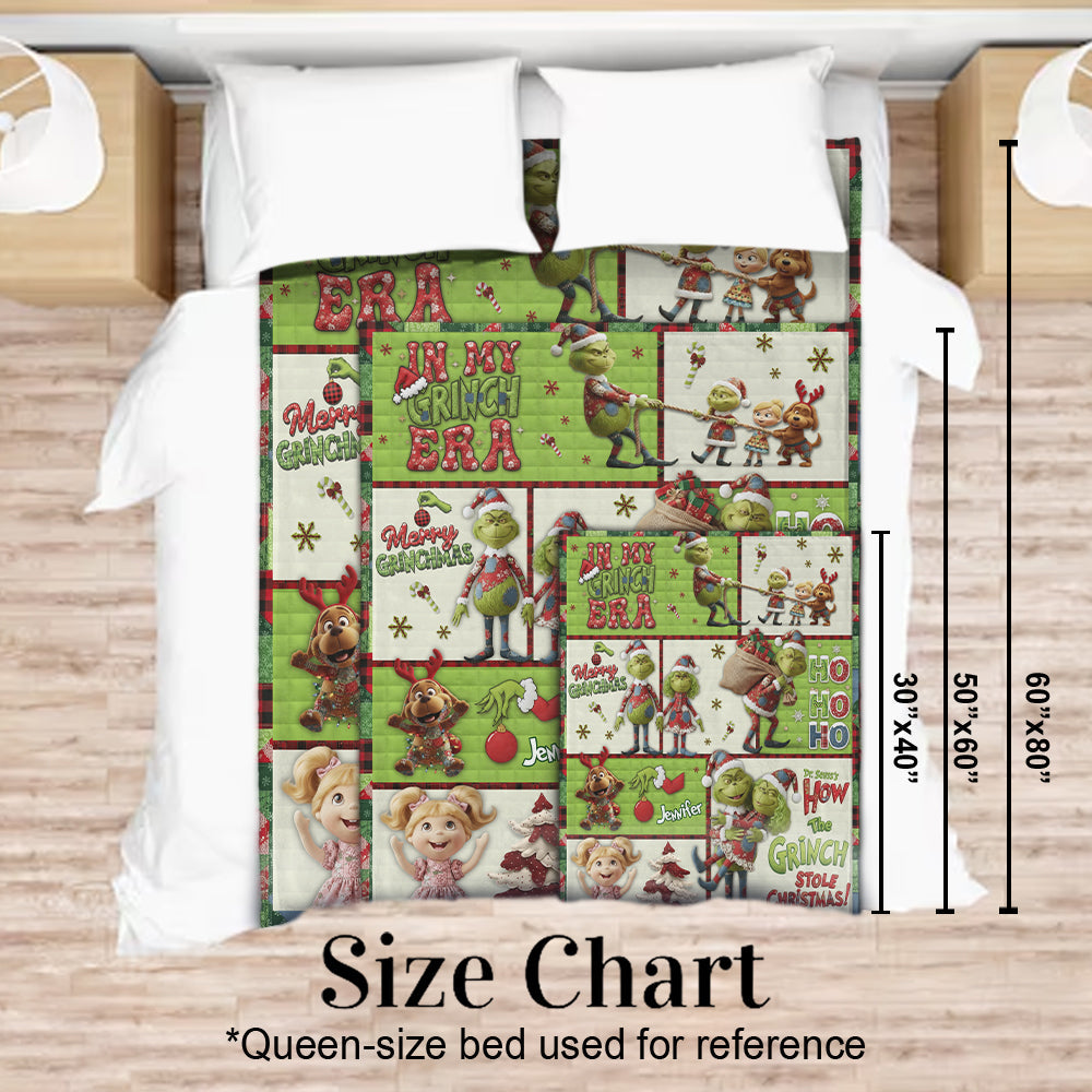 Classic Xmas Movie Grinch Monster - Personalized Stole Christmas Blanket