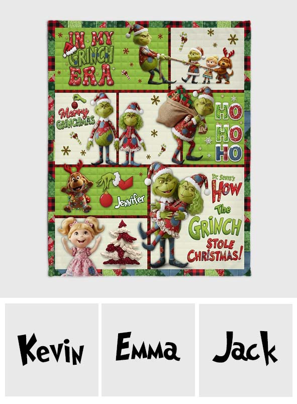 Classic Xmas Movie Grinch Monster - Personalized Stole Christmas Blanket