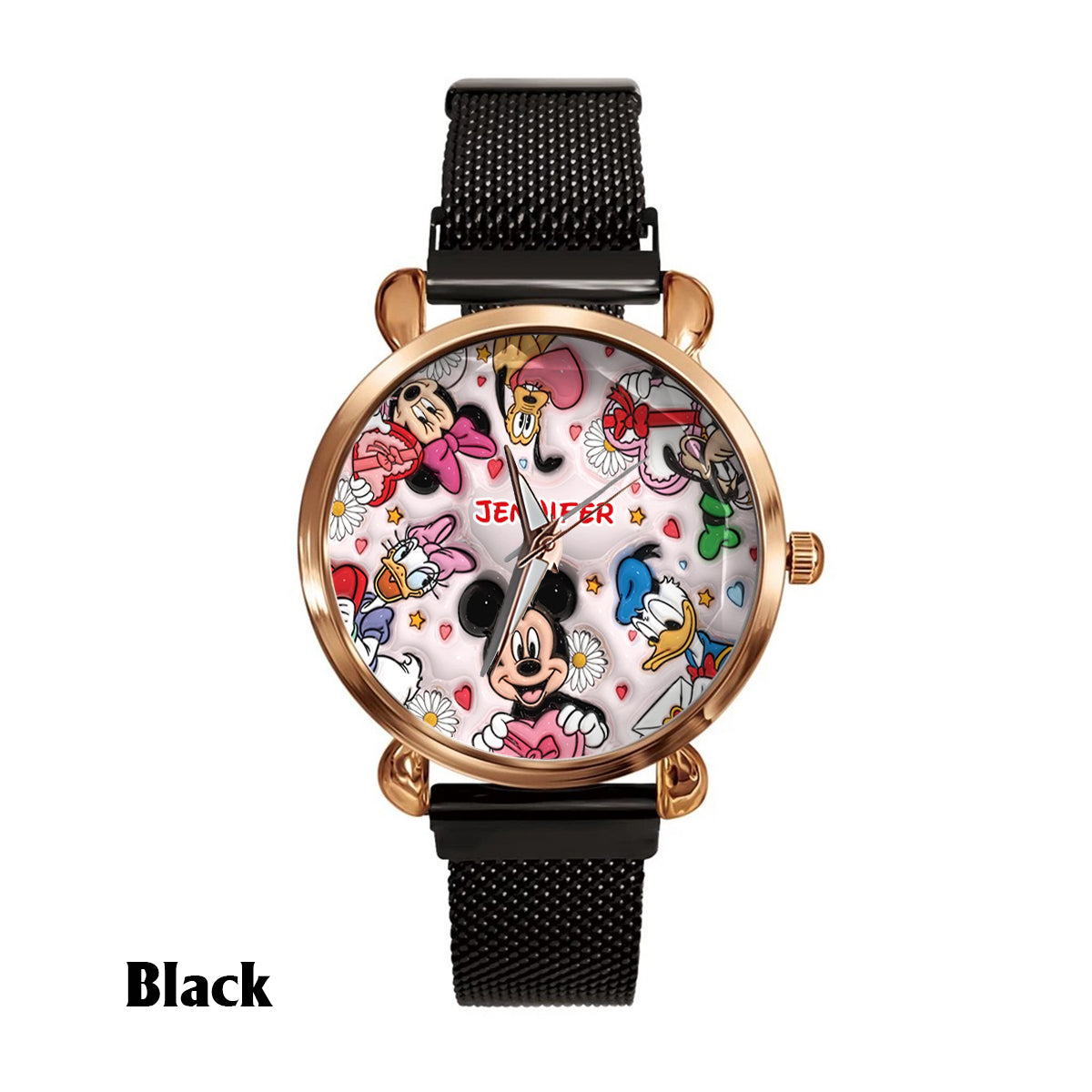 Fun-Loving Mouse, Duck, and Dog Character Design - Personalized Mouse Women Hand Watch