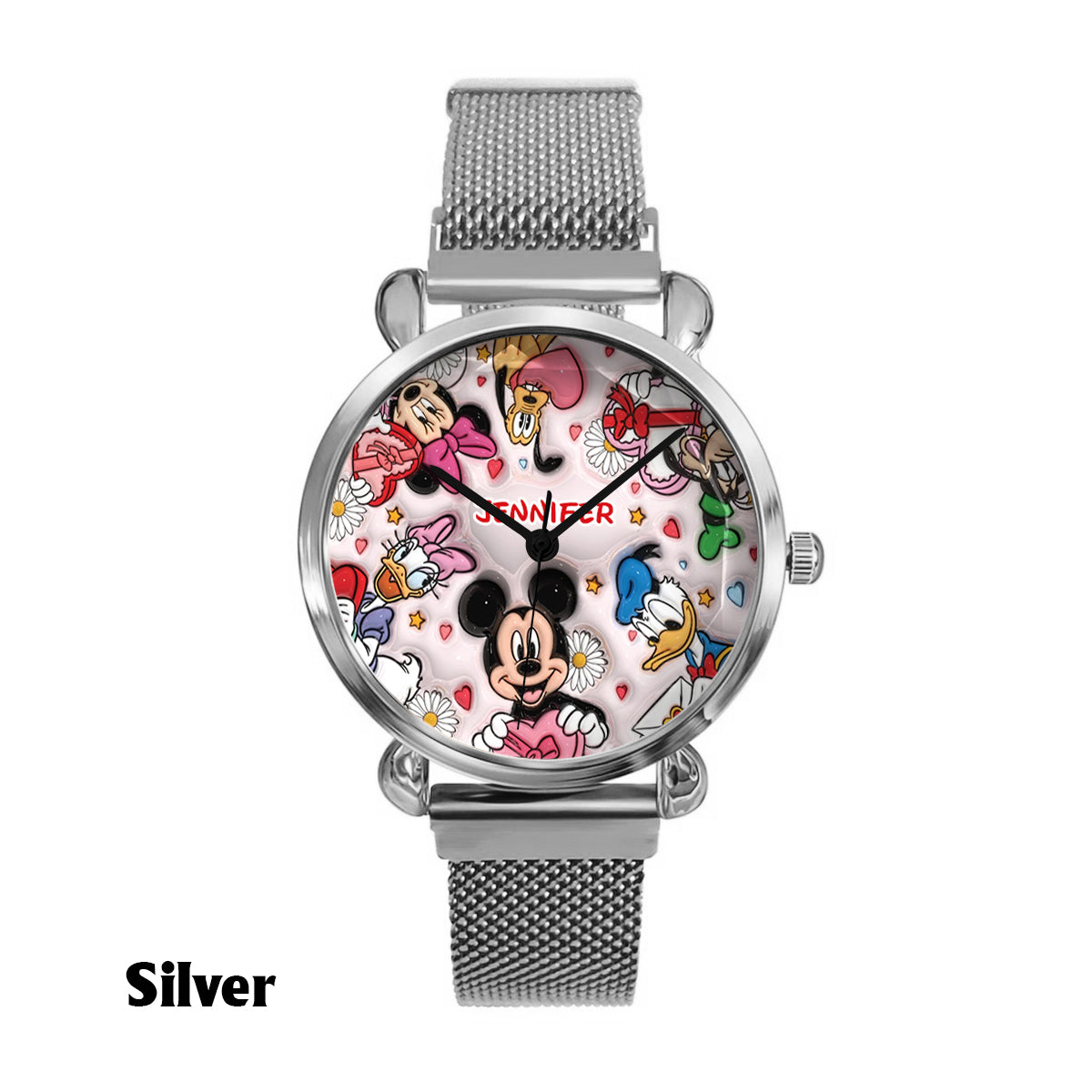 Fun-Loving Mouse, Duck, and Dog Character Design - Personalized Mouse Women Hand Watch
