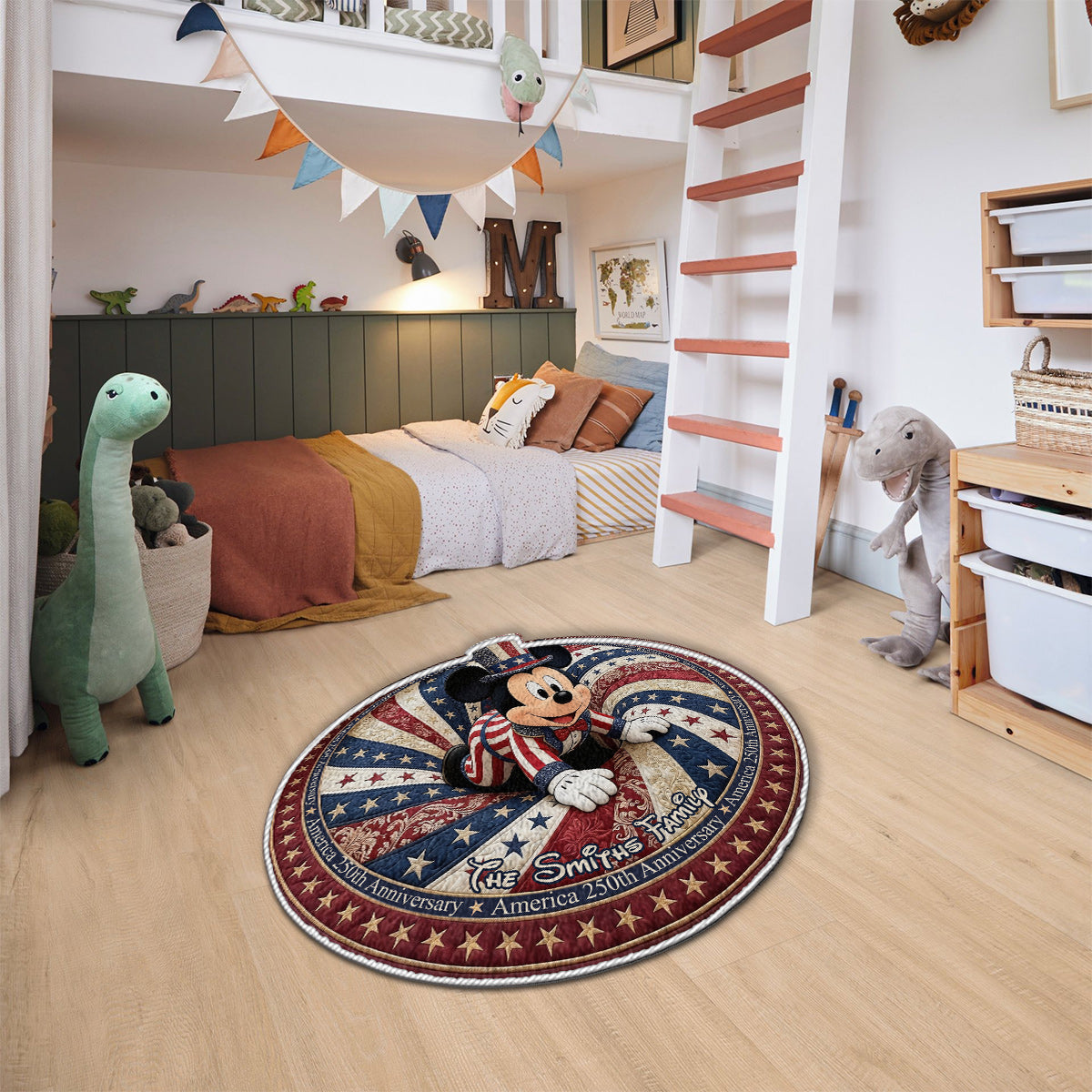 America 250th Anniversary - Personalized Mouse Non-Slip Tufted Rug