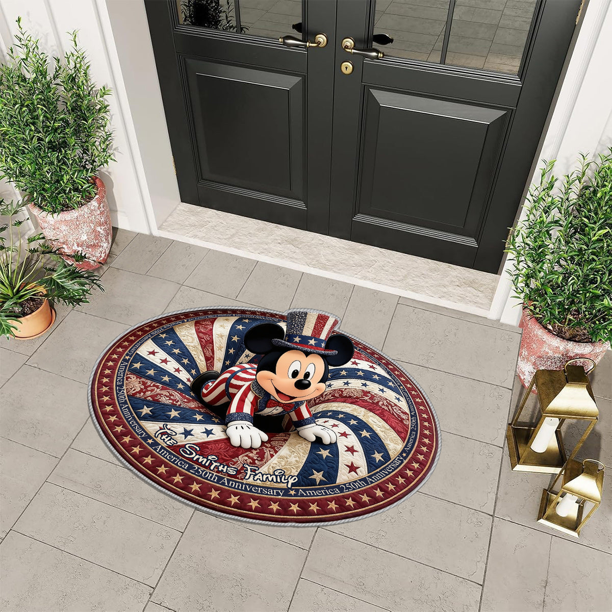 America 250th Anniversary - Personalized Mouse Non-Slip Tufted Rug