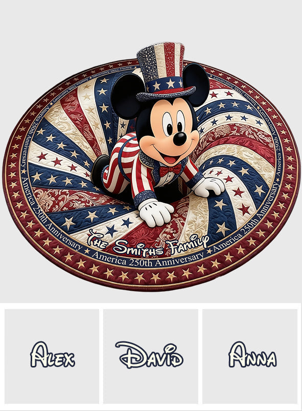 America 250th Anniversary - Personalized Mouse Non-Slip Tufted Rug