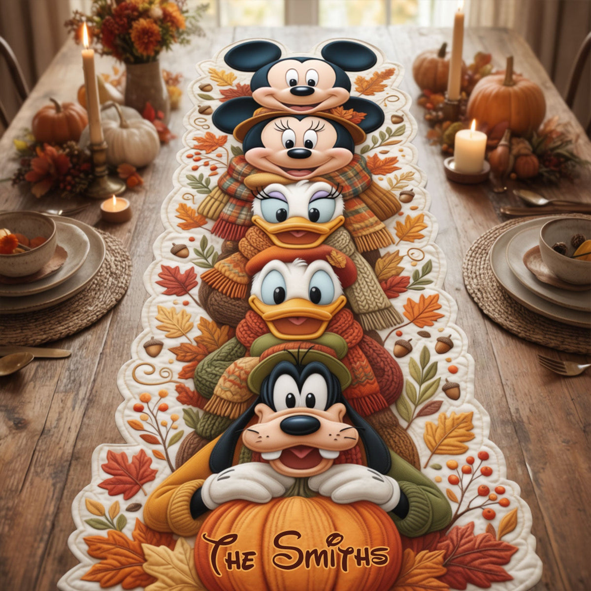 Wonderful Time Of The Year - Personalized Mouse Custom Shape Table Runner