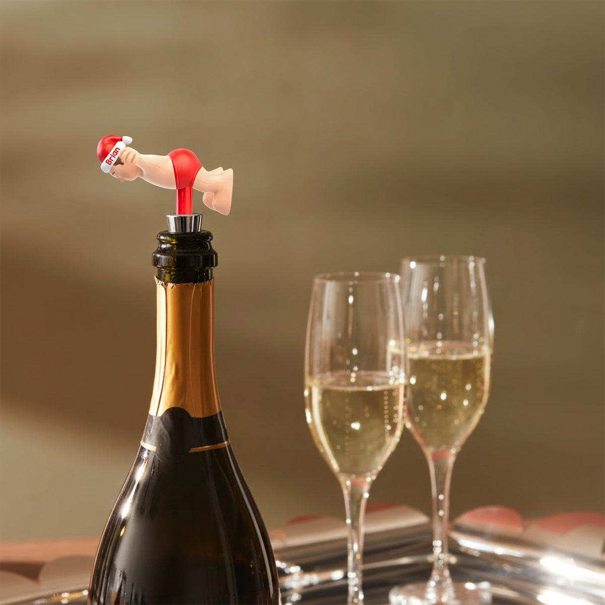 Naughty Christmas - Perfect Xmas Gift For Him - Personalized Stole Christmas Bottle Stopper