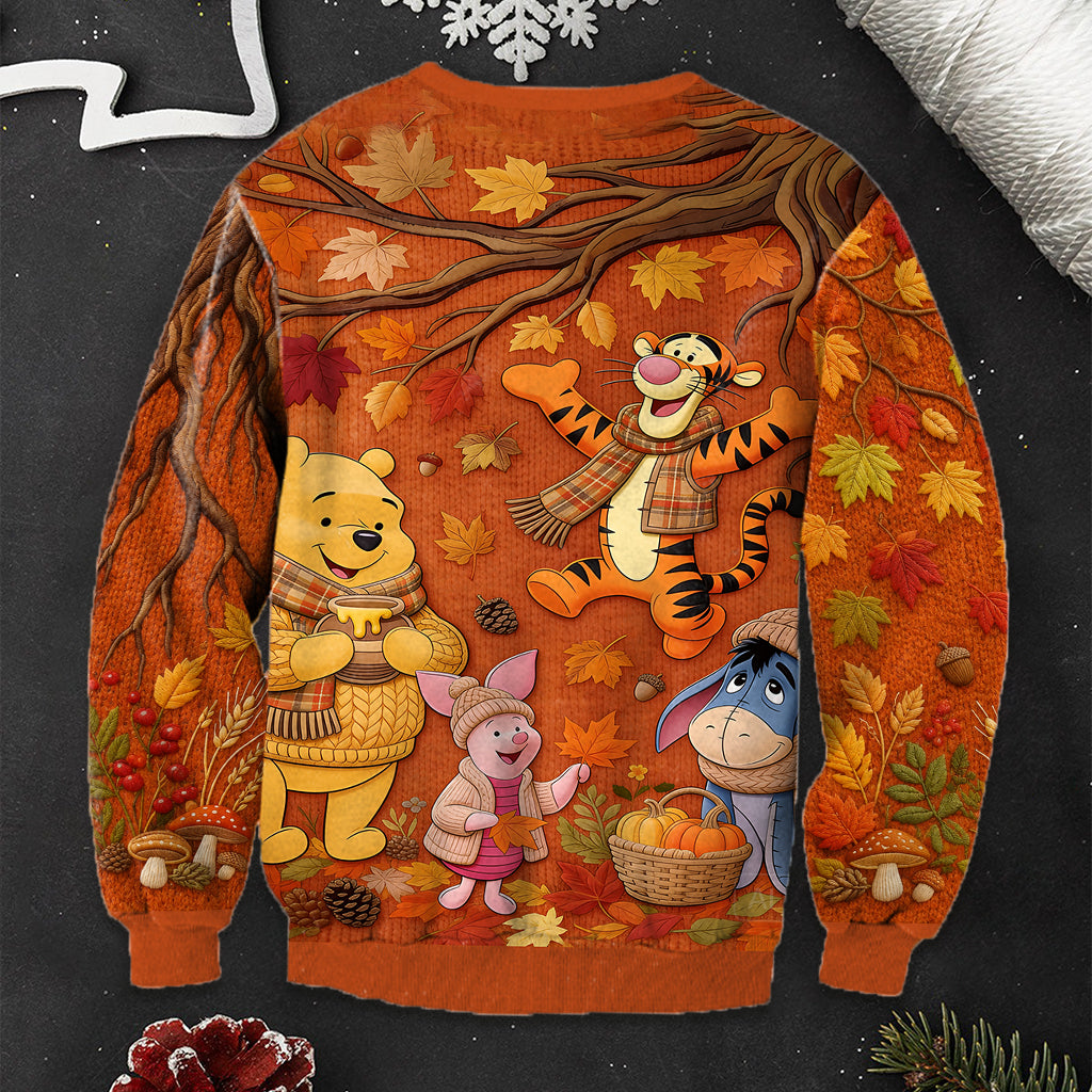 Autumn Vibe - Personalized Yellow Bear Ugly Sweater