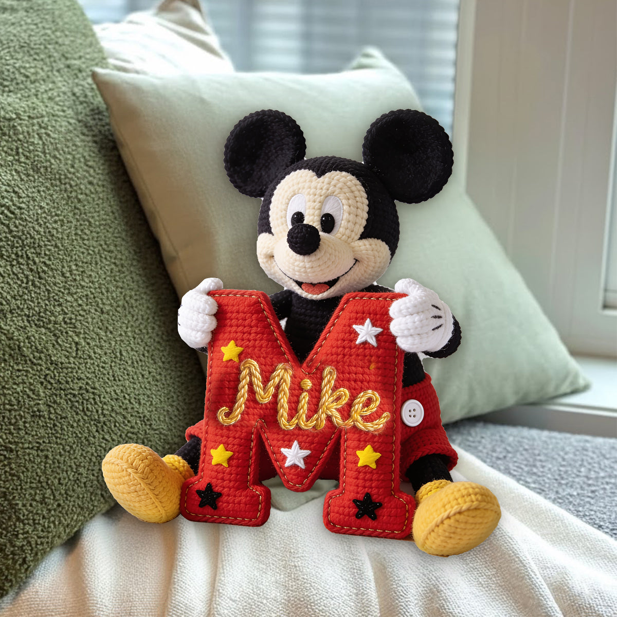 Big Ears Buddy - Personalized Mouse Premium Faux Fur Pillow
