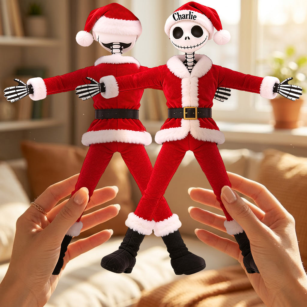 Naughty Christmas Skeleton Couple - Personalized Nightmare Posable Plush Doll