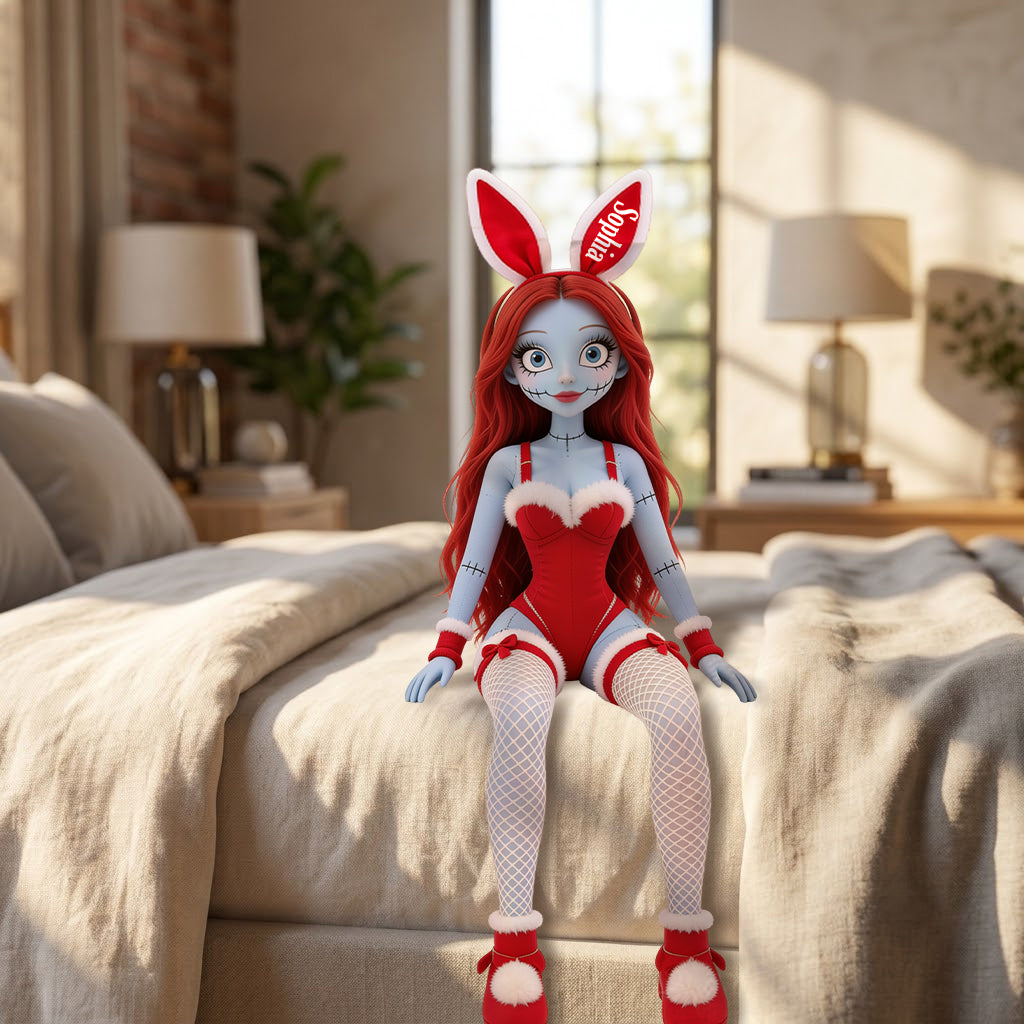 Naughty Christmas Skeleton Couple - Personalized Nightmare Posable Plush Doll