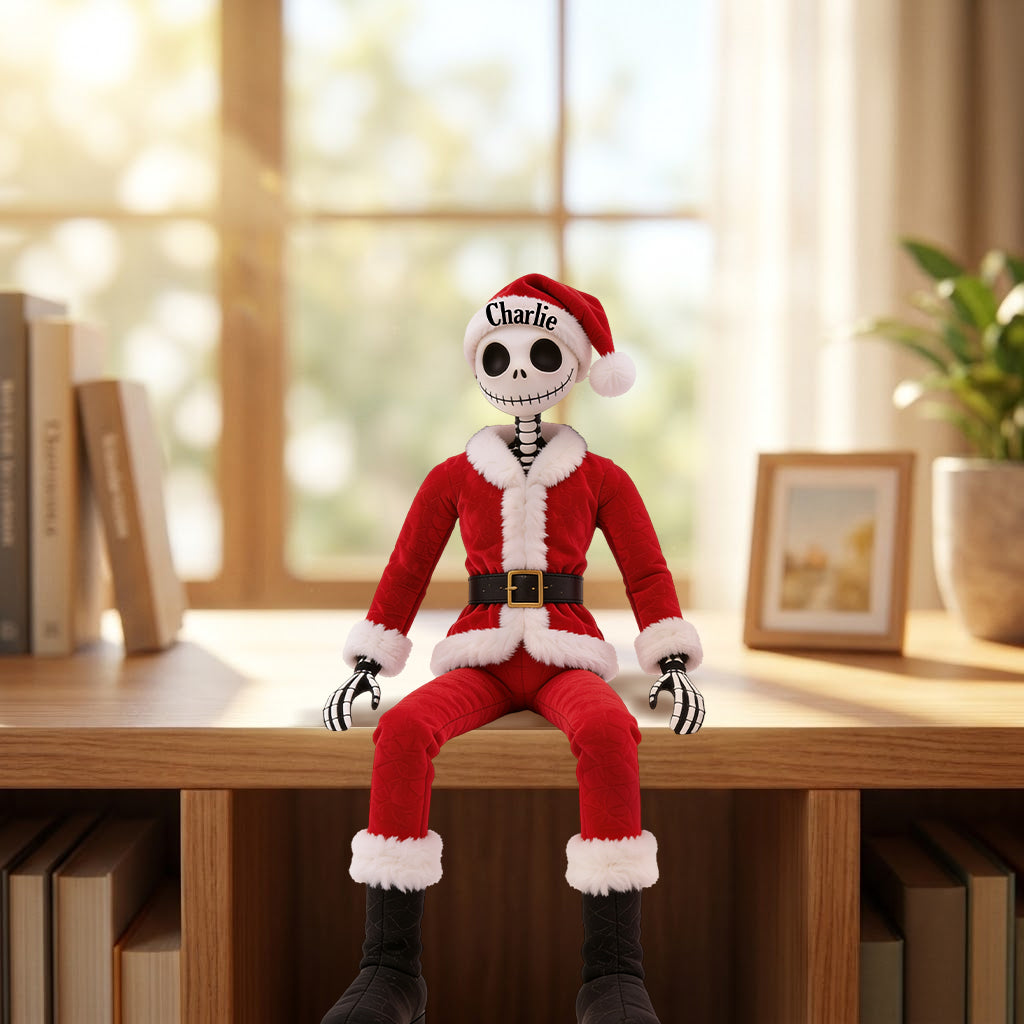 Naughty Christmas Skeleton Couple - Personalized Nightmare Posable Plush Doll