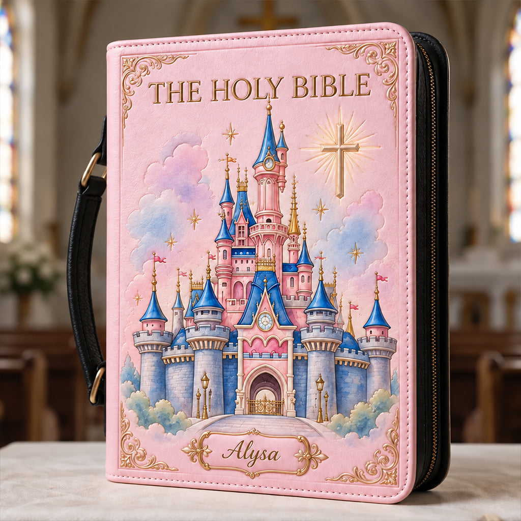 Church & Castle - Personalized Dream Trip Leather Bible Cover Bag