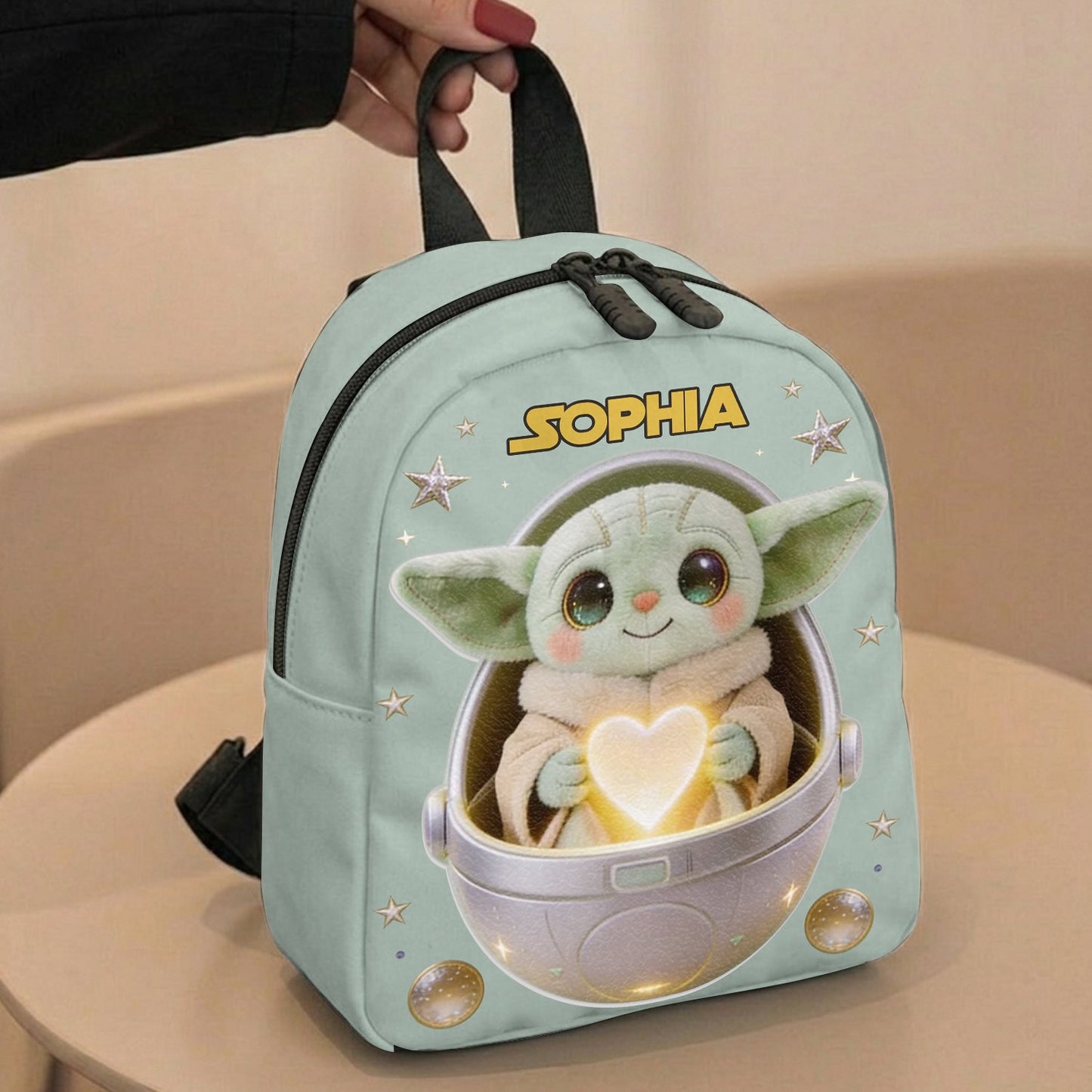 Baby In The Pod - Personalized The Force Changeable Leather Patch Backpack