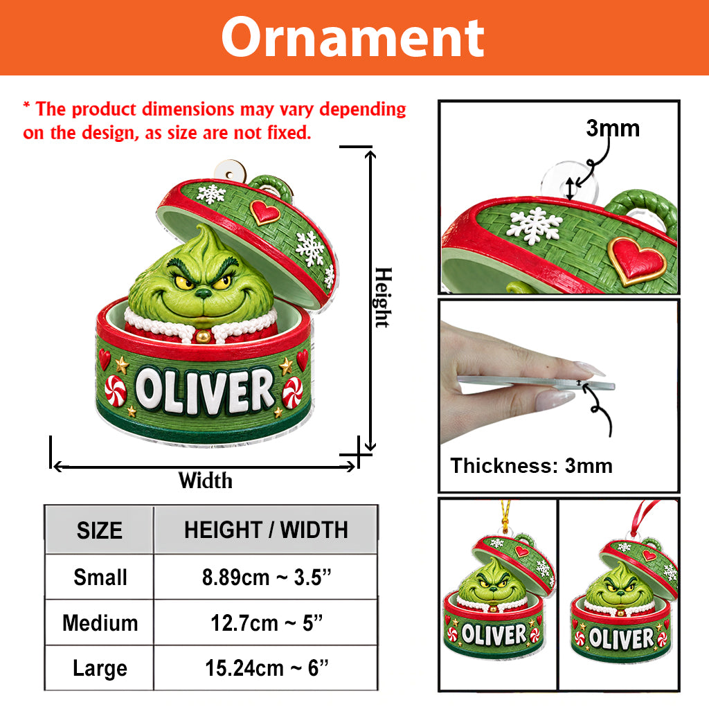 Green Dumpling - Personalized Stole Christmas Premium 3D Ornament