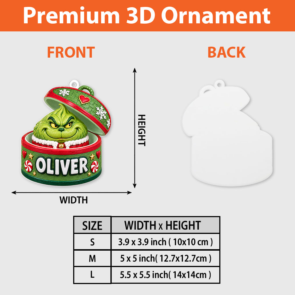 Green Dumpling - Personalized Stole Christmas Premium 3D Ornament