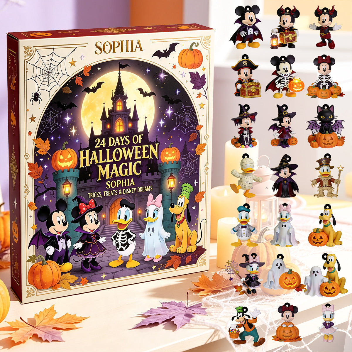 Halloween Magic - Personalized Mouse Advent Calendar With Ornaments