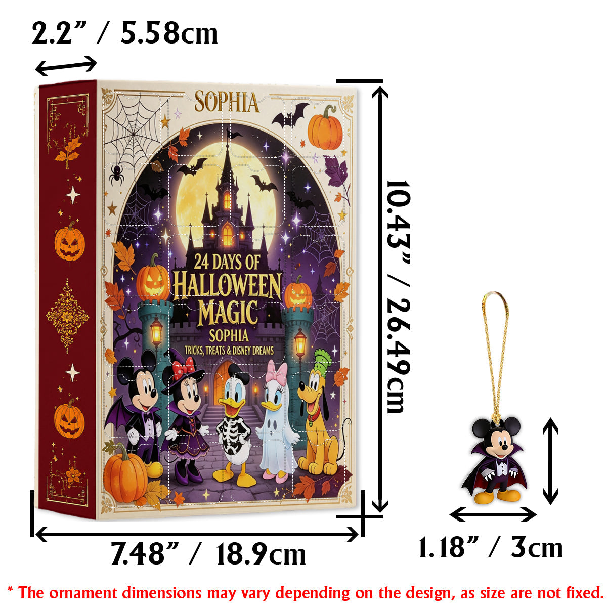 Halloween Magic - Personalized Mouse Advent Calendar With Ornaments