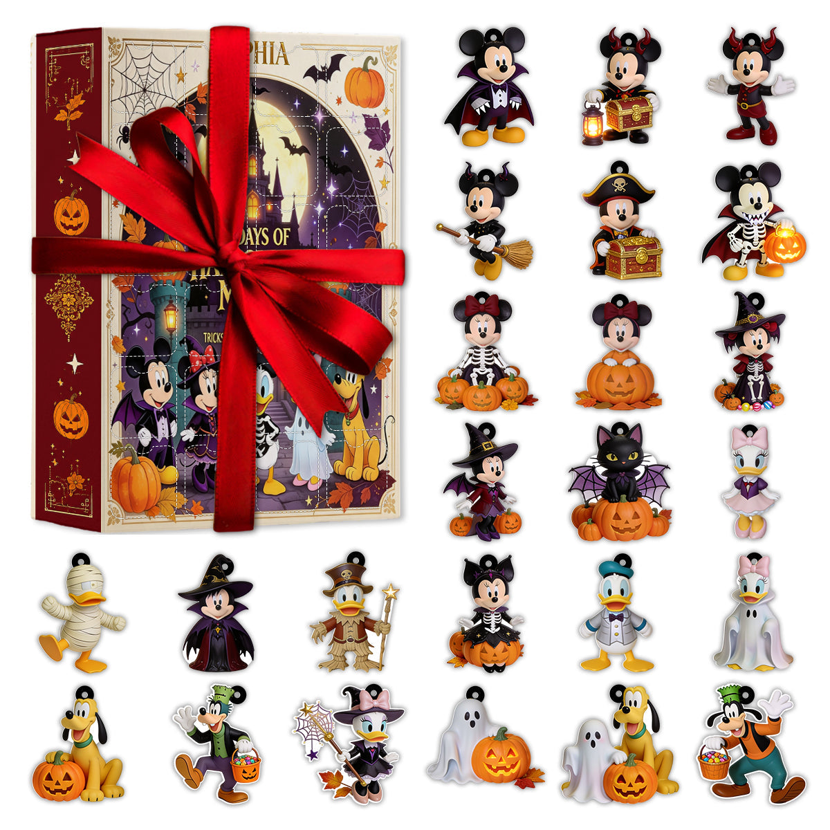 Halloween Magic - Personalized Mouse Advent Calendar With Ornaments