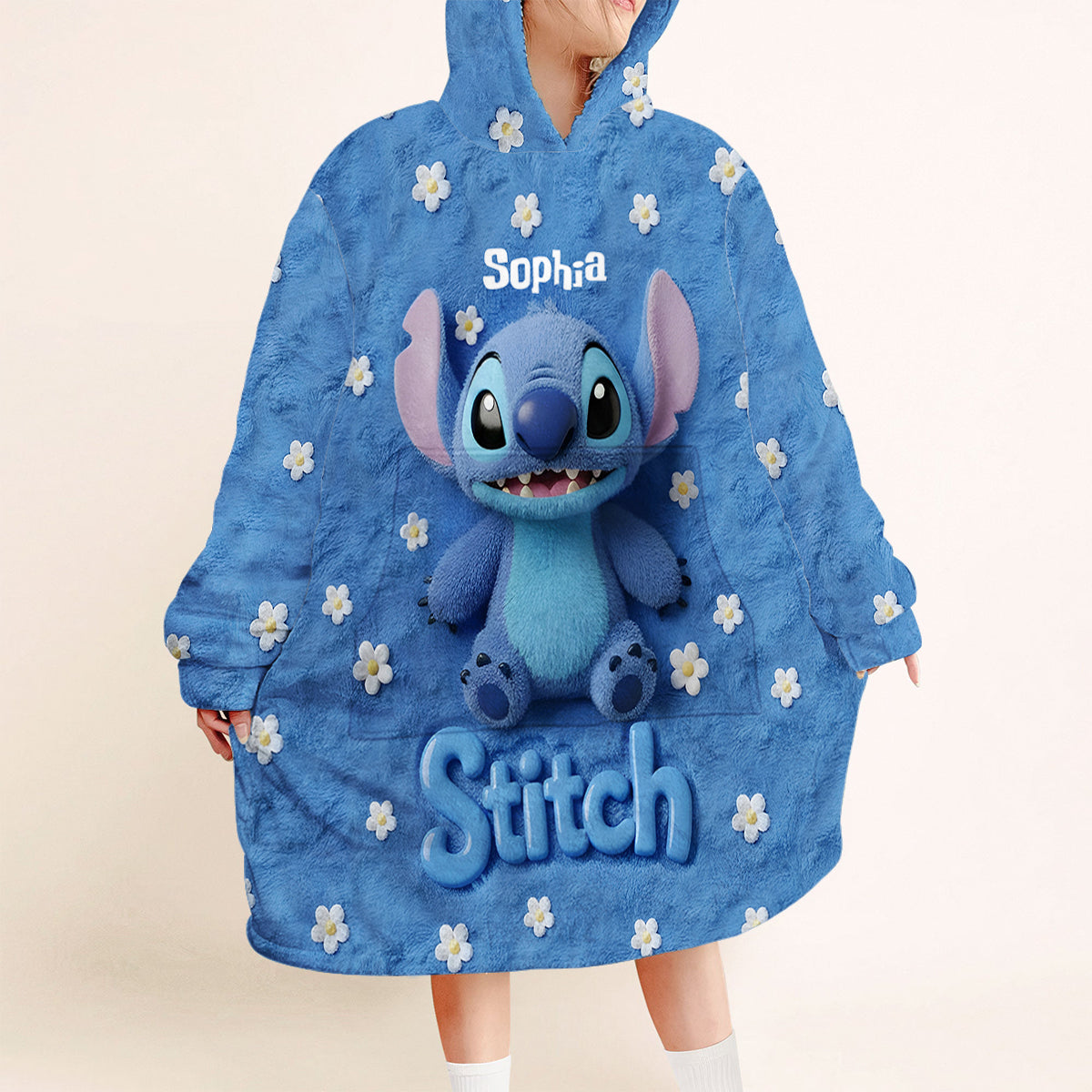 Fluffy Monster Effect - Personalized Ohana Blanket Hoodie