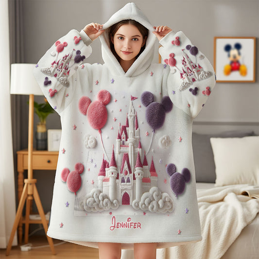 The Magical Castle - Personalized Mouse Blanket Hoodie