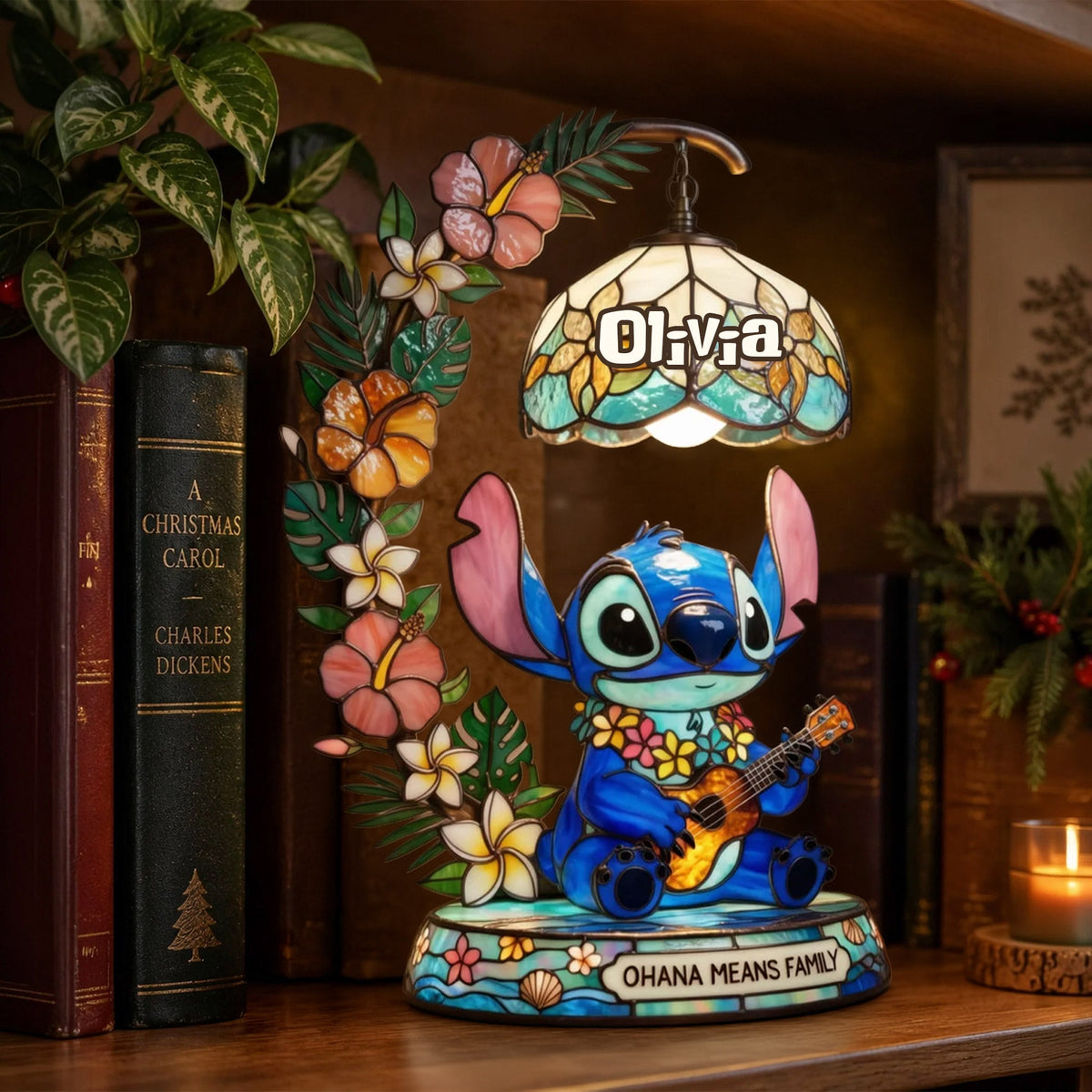 Ohana Vibe - Personalized Ohana Bookshelf Lamp