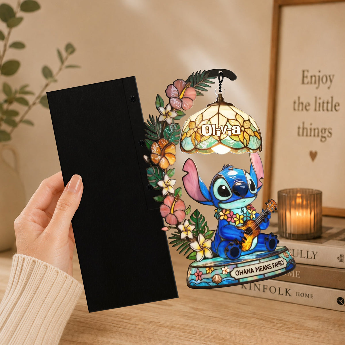 Ohana Vibe - Personalized Ohana Bookshelf Lamp