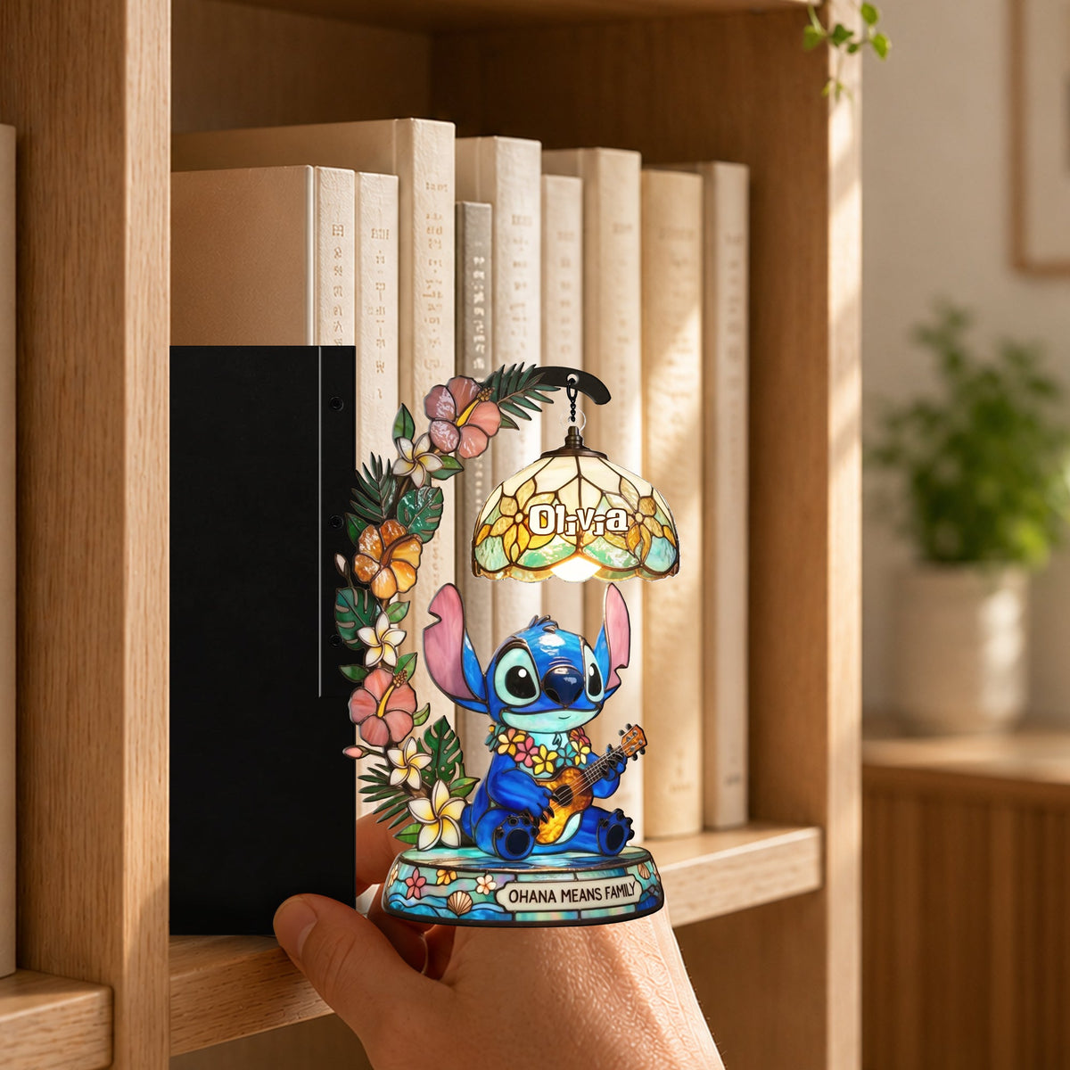 Ohana Vibe - Personalized Ohana Bookshelf Lamp
