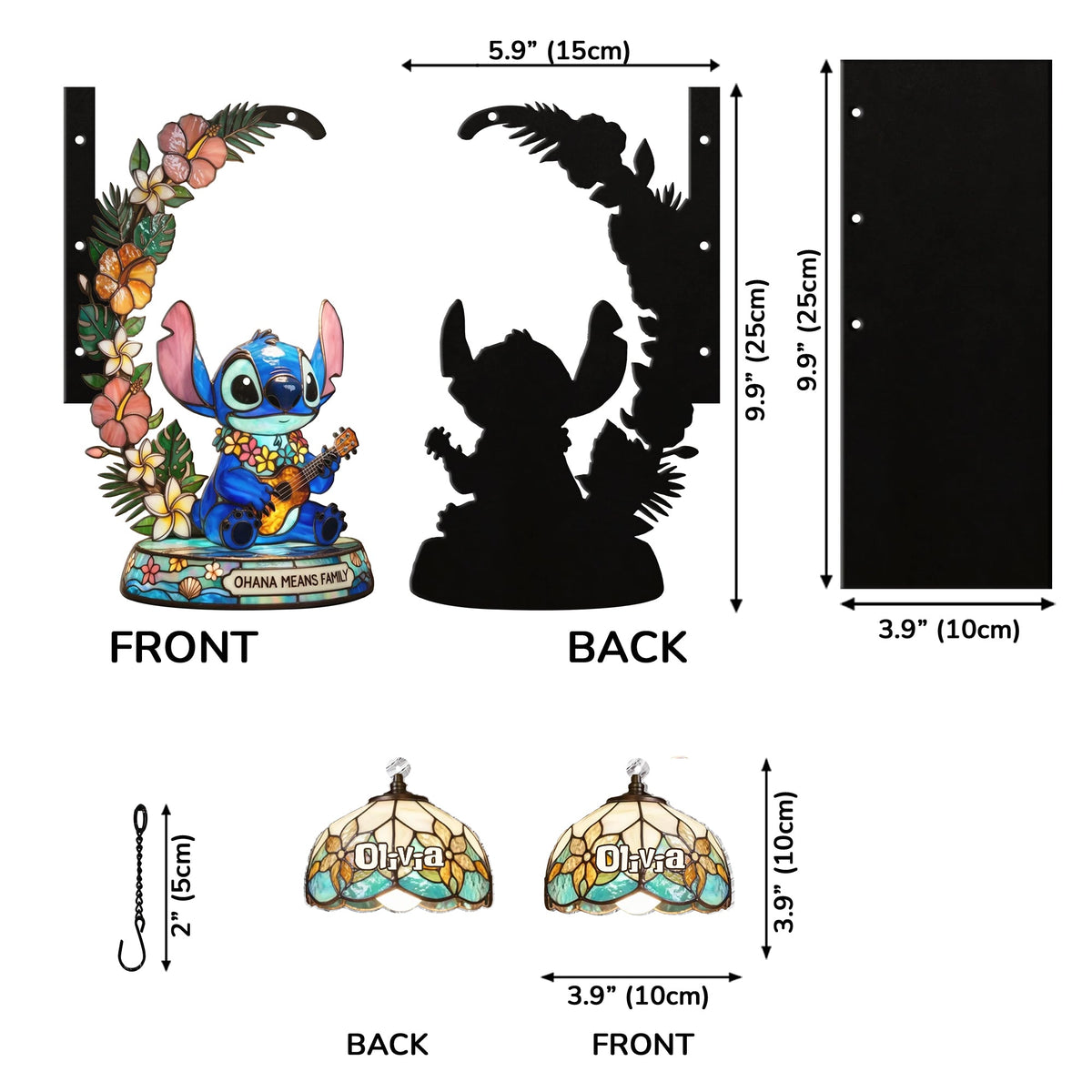 Ohana Vibe - Personalized Ohana Bookshelf Lamp