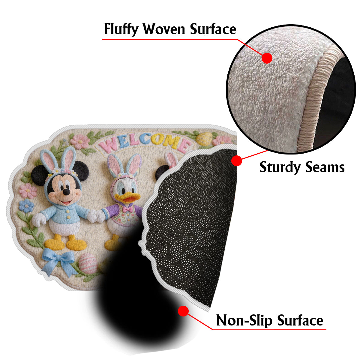 Easter Magic Friends - Personalized Mouse Non-Slip Tufted Rug