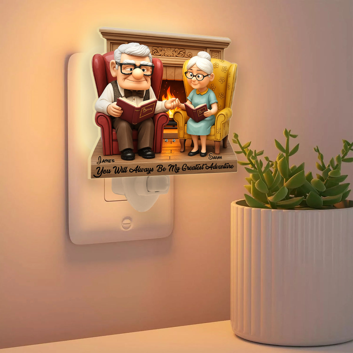 My Greatest Adventure - Personalized Couple Acrylic Plug-In Night Light