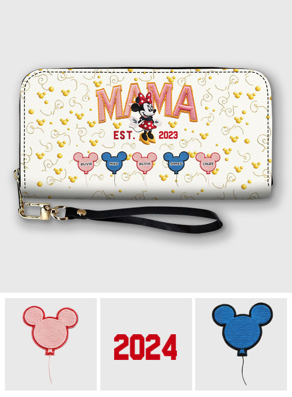 Magic Mom - Personalized Mouse Leather Long Wallet