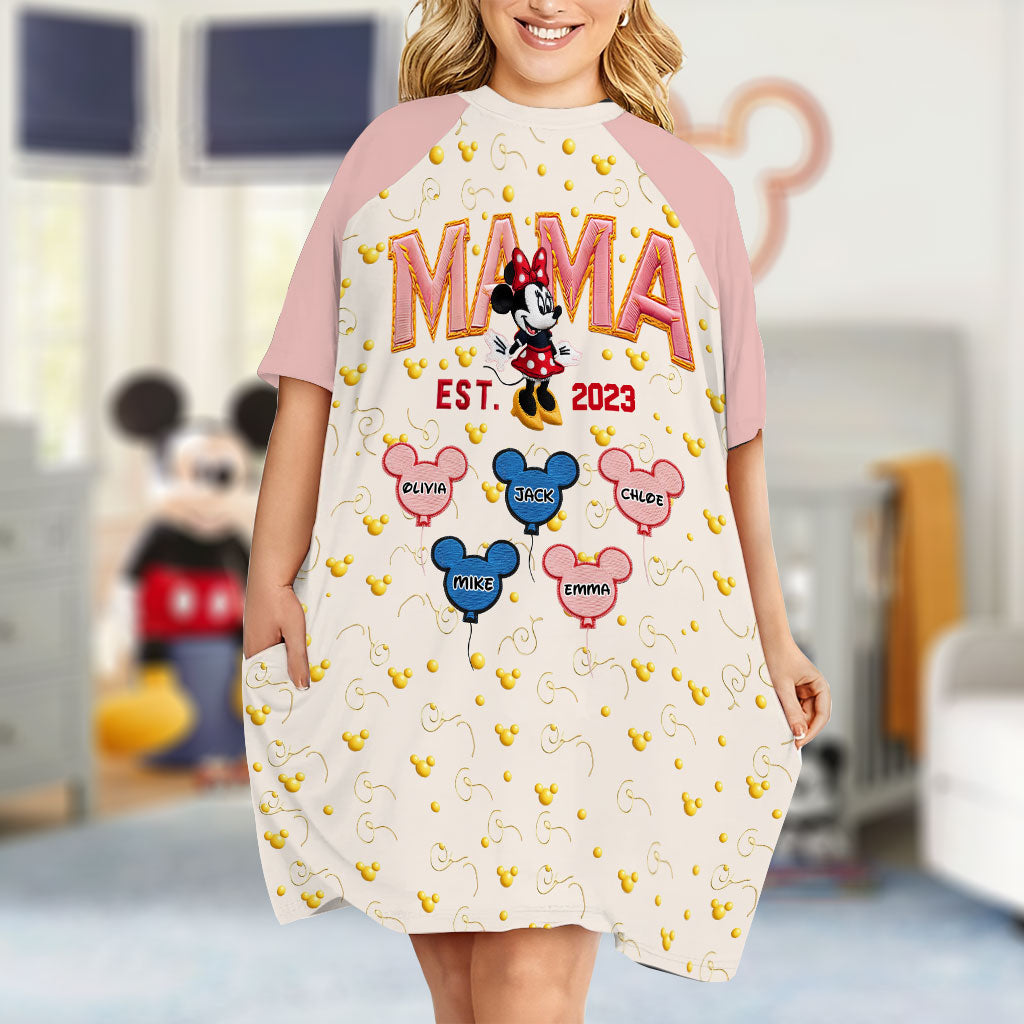Magic Mom - Personalized Mouse Sleep T-shirt Dress