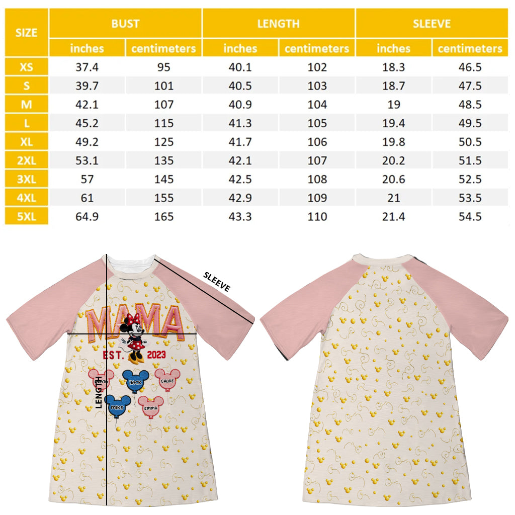 Magic Mom - Personalized Mouse Sleep T-shirt Dress