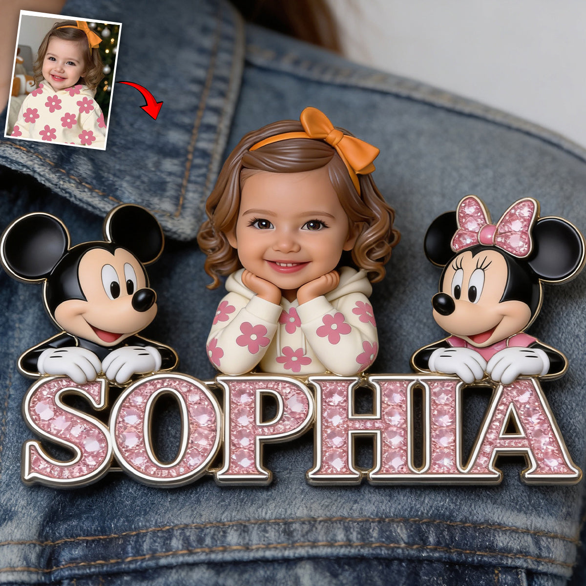 Custom Any Photo - Personalized Mouse 3D Embossed Enamel Pin