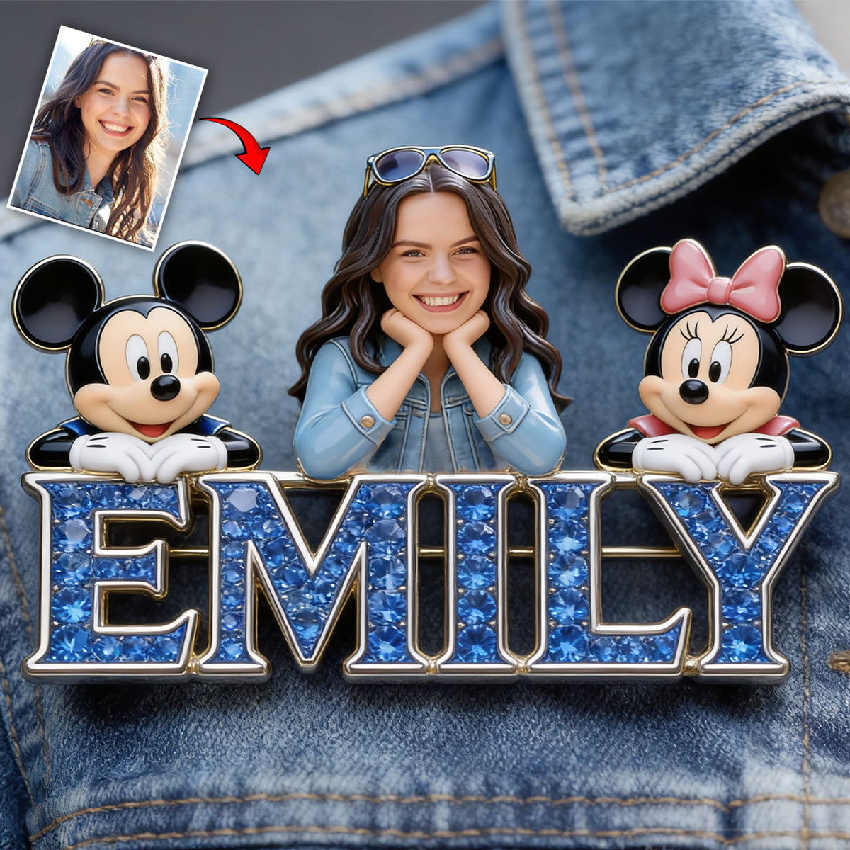 Custom Any Photo - Personalized Mouse 3D Embossed Enamel Pin