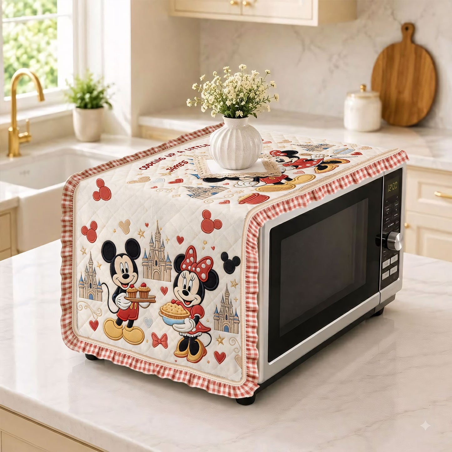 Happily Ever After - Personalized Mouse Custom Shape Microwave Oven Cover